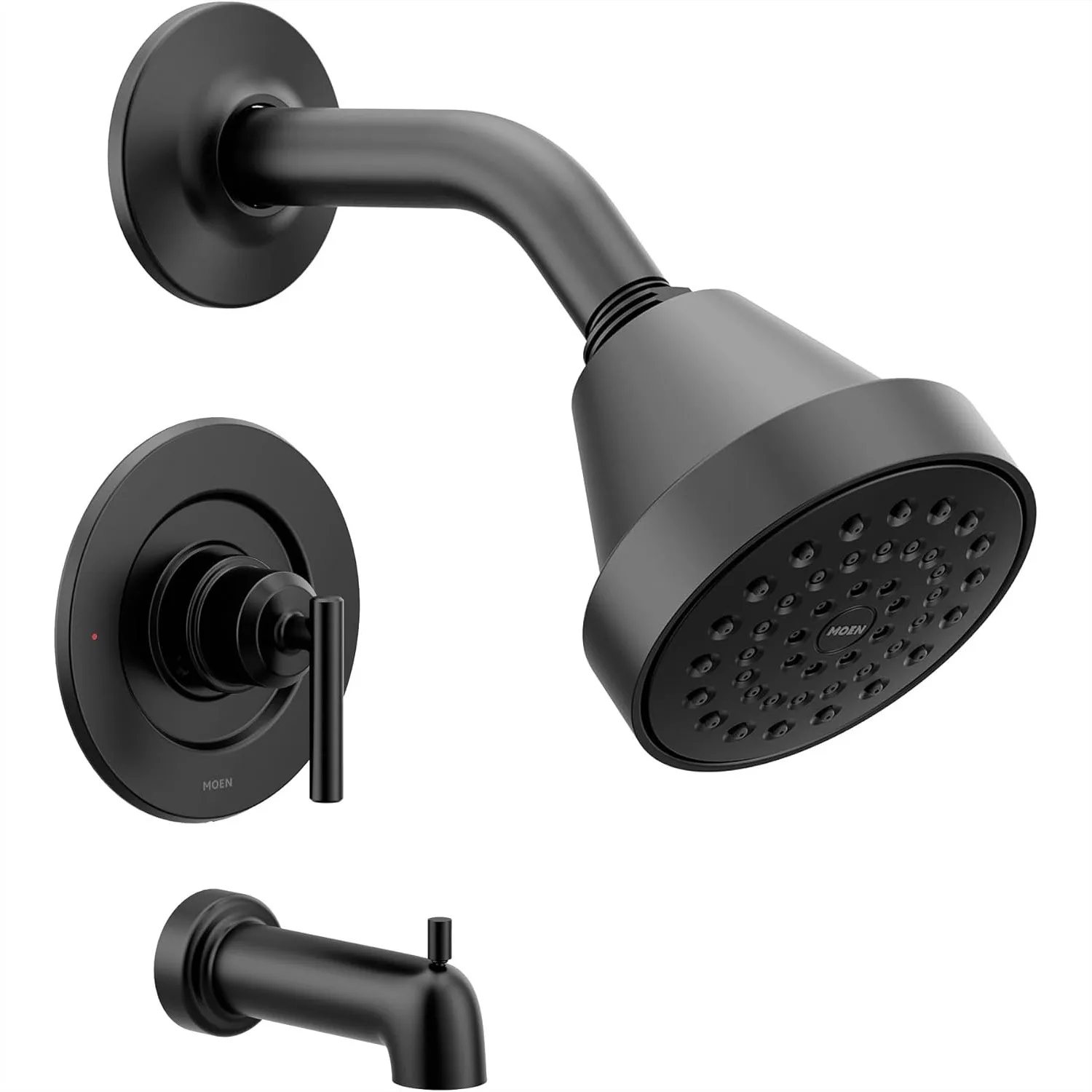 

Matte Black Shower Trim Kit with Pressure Balancing Showerhead, Handle & Tub Spout, Requires Posi-Temp Valve