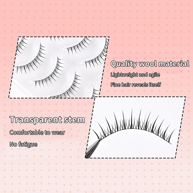 5 ペアナチュラルフルつけまつげストリップソフト 3D まつげふわふわ偽まつげエクステンションフェイク Cilios メイク maquillaje