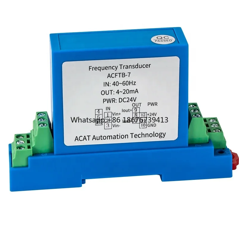 45-55Hz Frequency signal Isolation Transmitter 0-100Khz 0-10v 4-20ma Output 1 in 1 Out Linear Photoelectric Isolation Module