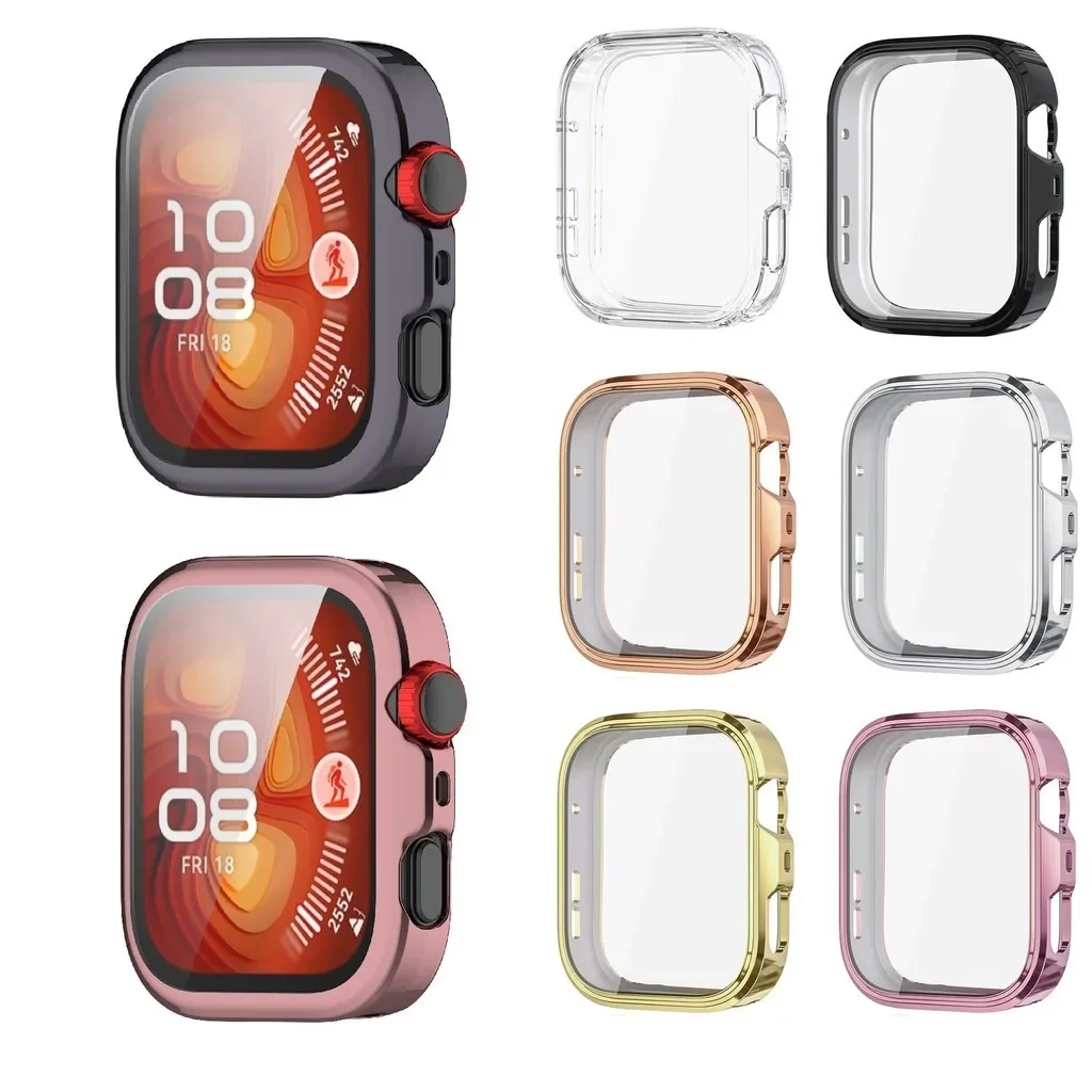 Pour Huawei Watch Fit 4 / Fit4 Pro boîtier en TPU plaqué Transparent couverture souple complète