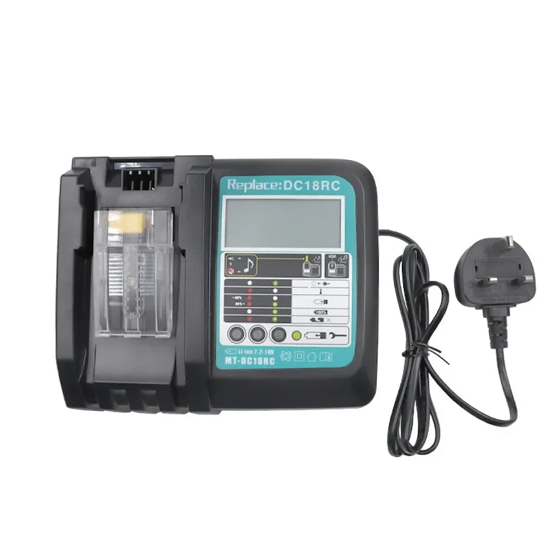 DC18RC Li-ion Battery Charger 3A Charging Current LCD Current Voltage Display for  Makita 14.4V 18V BL1830 Bl1430 BL1815 DC18RF