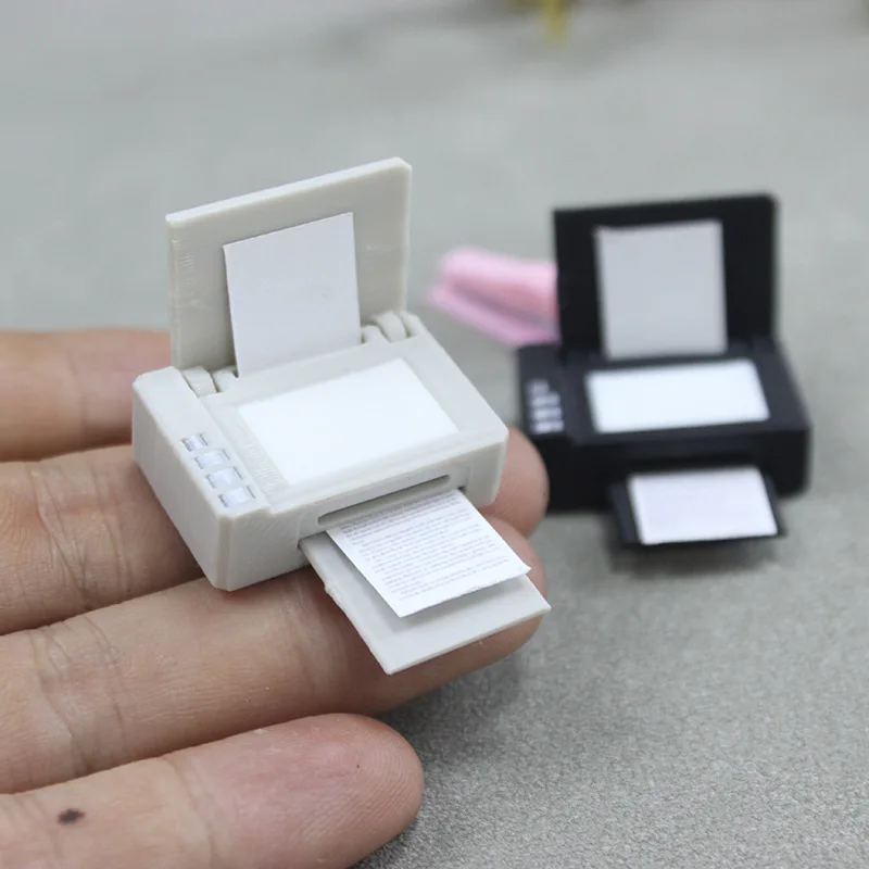 1:12 Dollhouse Printer Model Mini Office Stationery Set Scene Prop Miniature Micro Desktop Decor Decoration