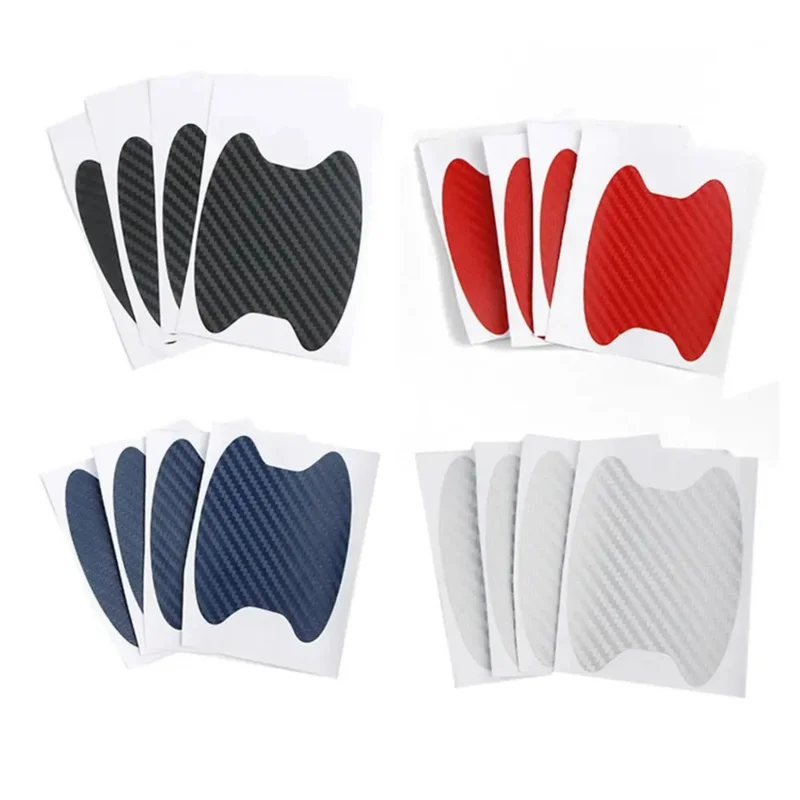 4 pcs/Set Car Door Sticker Carbon Fiber Scratches Resistant Cover Auto Handle Protection Film Exterior Styling Car Accessories