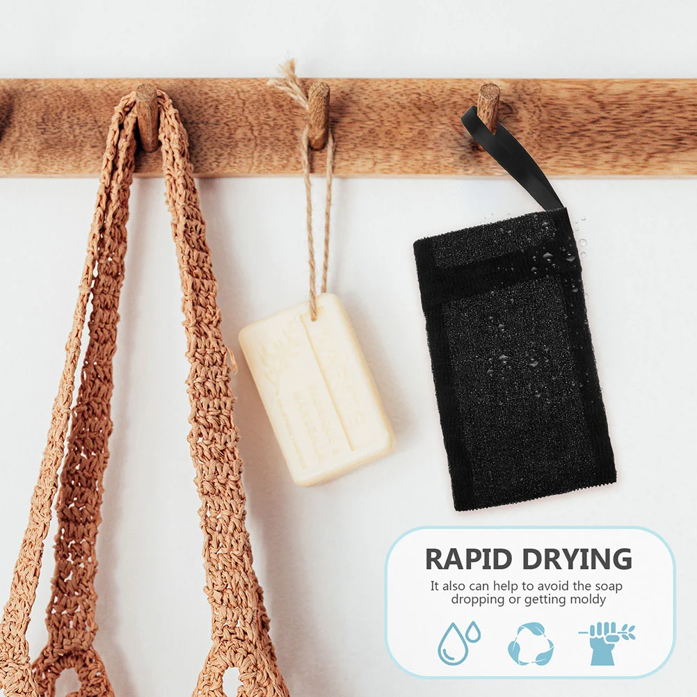 10 قطع من صابون التقشير الرغوي الشبكي وحقيبة توفير الوجه من النايلون الأسود #6