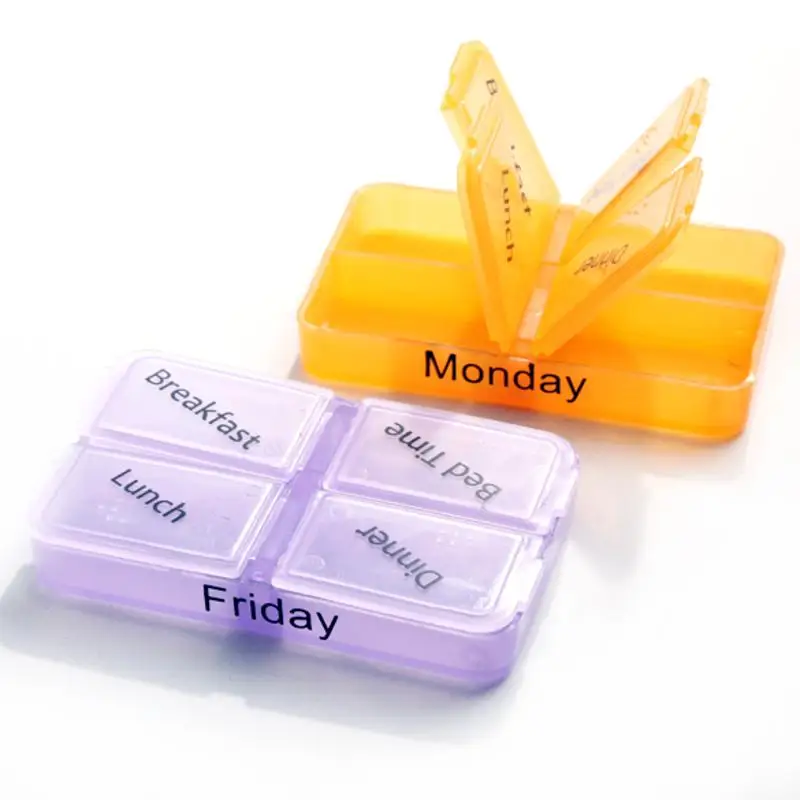 7 Days Pill Case Tablet Sorter Medicine Weekly Storage Box Colorful Design Container Case Organizer Pill Organizer Boxs