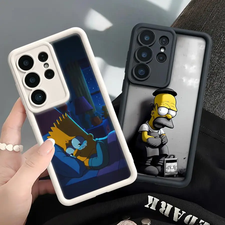 Case for Samsung Galaxy S26 S22 S24Ultra S25 Ultra S23 FE S20FE S25 Edge S21 S24 Plus Phone Cover S-Simpsons B-Bart Crying