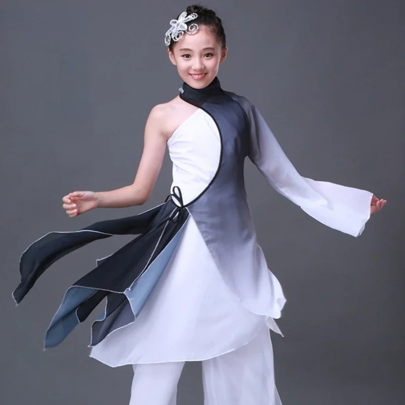 

Children's Classical Chinese National Dance Costumes Umbrella Dance Ethnic Girls Yangko Clothing Fan Dance Waist Drum Clothing