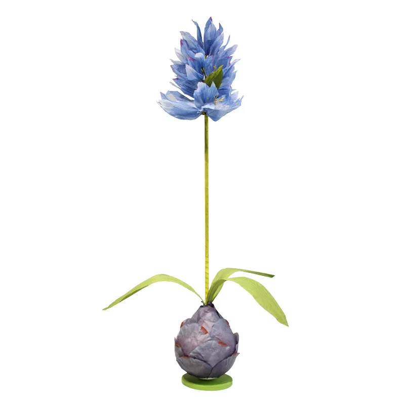 

Large simulated delphinium giant paper flower waterproof shopping mall floor-to-ceiling flower arrangement wedding