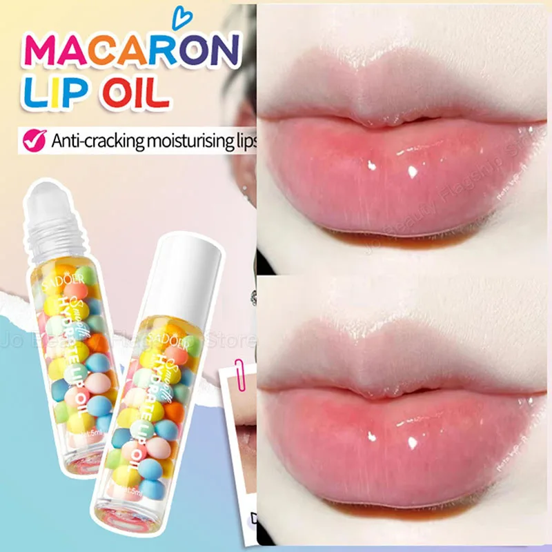 

Roll-On Lip Oil, Moisturizing and Hydrating Lip Gloss, Nourishing Lip Balm Liquid for Smooth and Soft Lips, Long-Lasting Shine