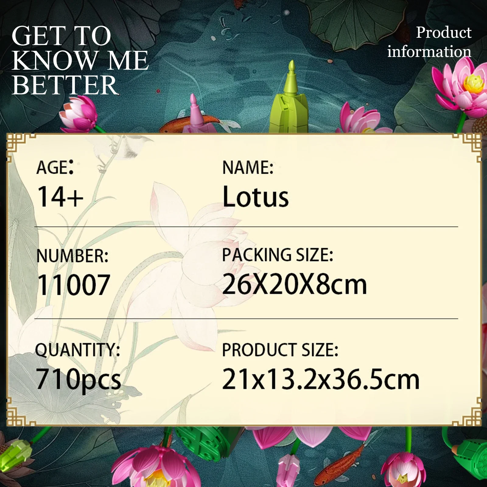 

11007 710pcs Lotus Flower Simulation Bouquet Model Kit Small Particle Building Blocks DIY Craft Toy