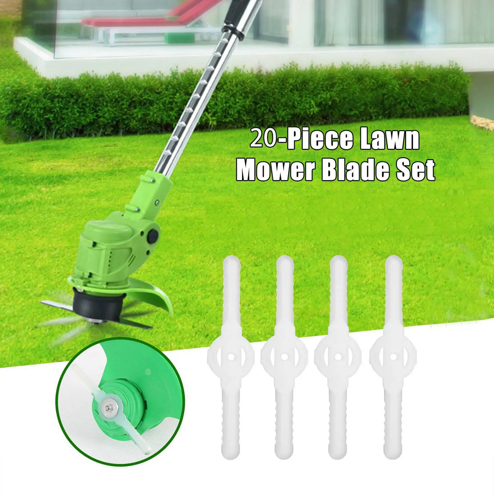 80Pcs Plastic Grass Trimmer Blades Lawn Mower Trimmer Accessories Lawn Mower Blade Cordless Trimmer Garden Tool