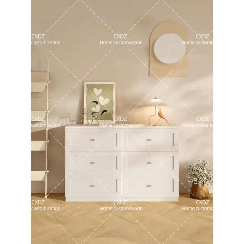 Cream Bucket Cabinet Locker Living Room Wall Locker Multifunctional Drawer Cabinet Bedroom Bedroom Bedside Storage