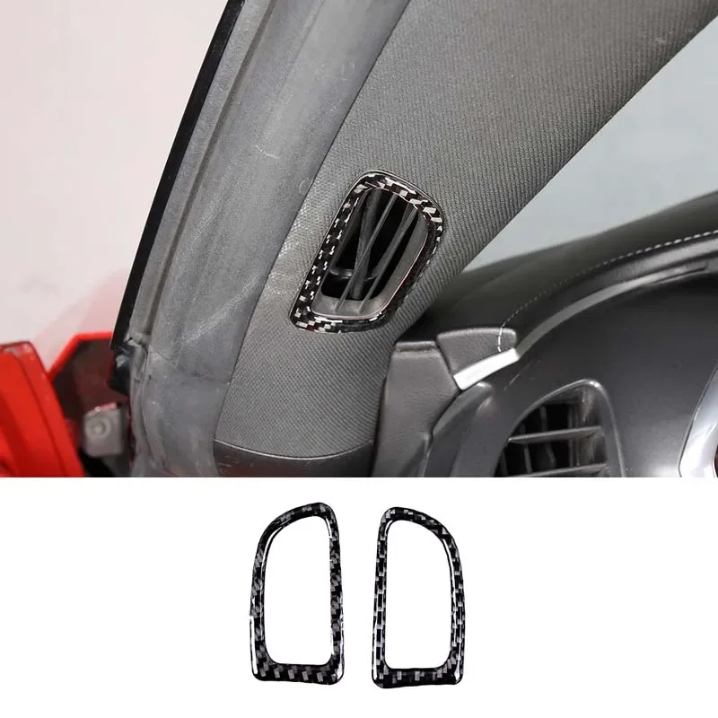 

For 2014-2019 Chevrolet Corvette C7 Soft Carbon Fiber Car Styling Car A-pillar Air Conditioner Outlet Frame Sticker Auto Parts