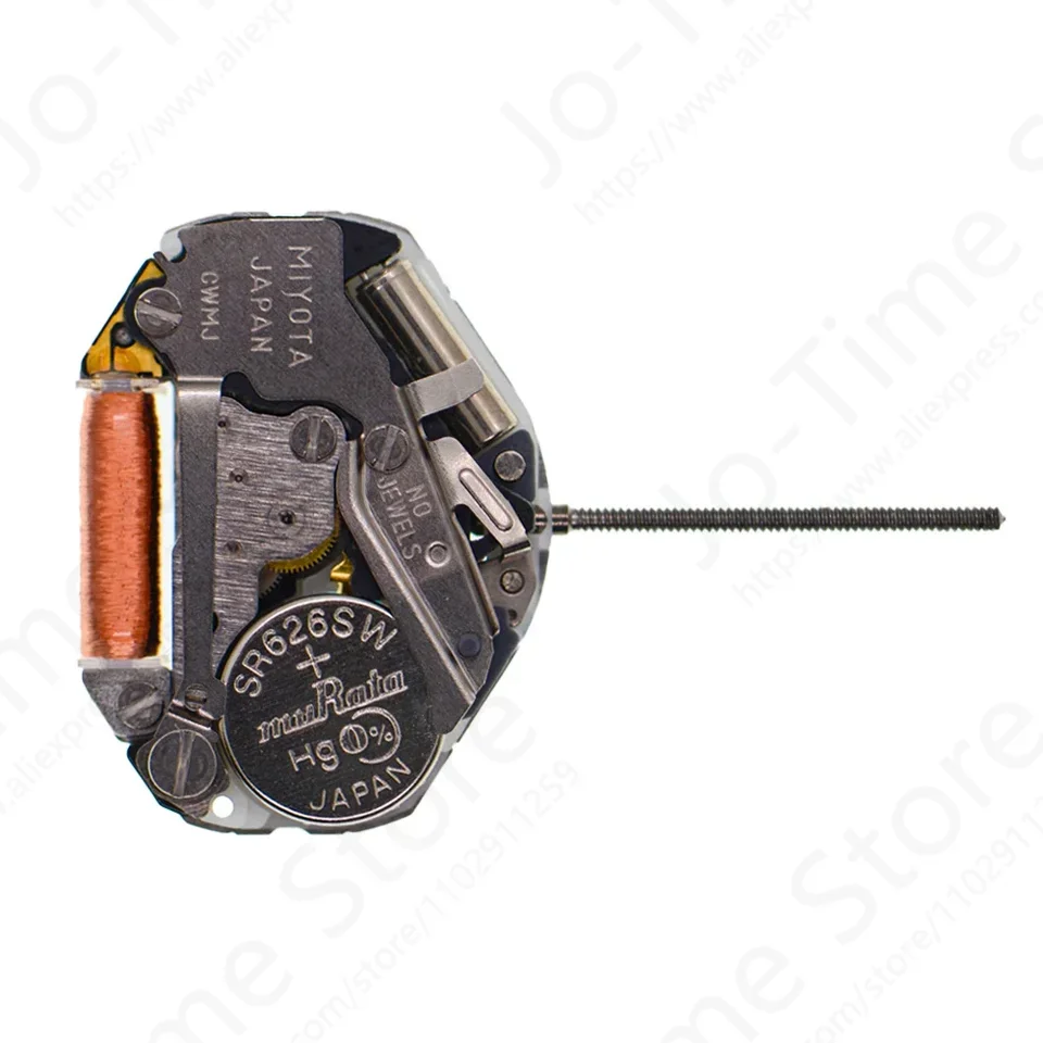 Miyota Super 2035 Quarzwerk, golden, 3 Zeiger, hochwertiges Zubehör, silbernes Gehäuse, Originalteil für die Uhrenreparatur