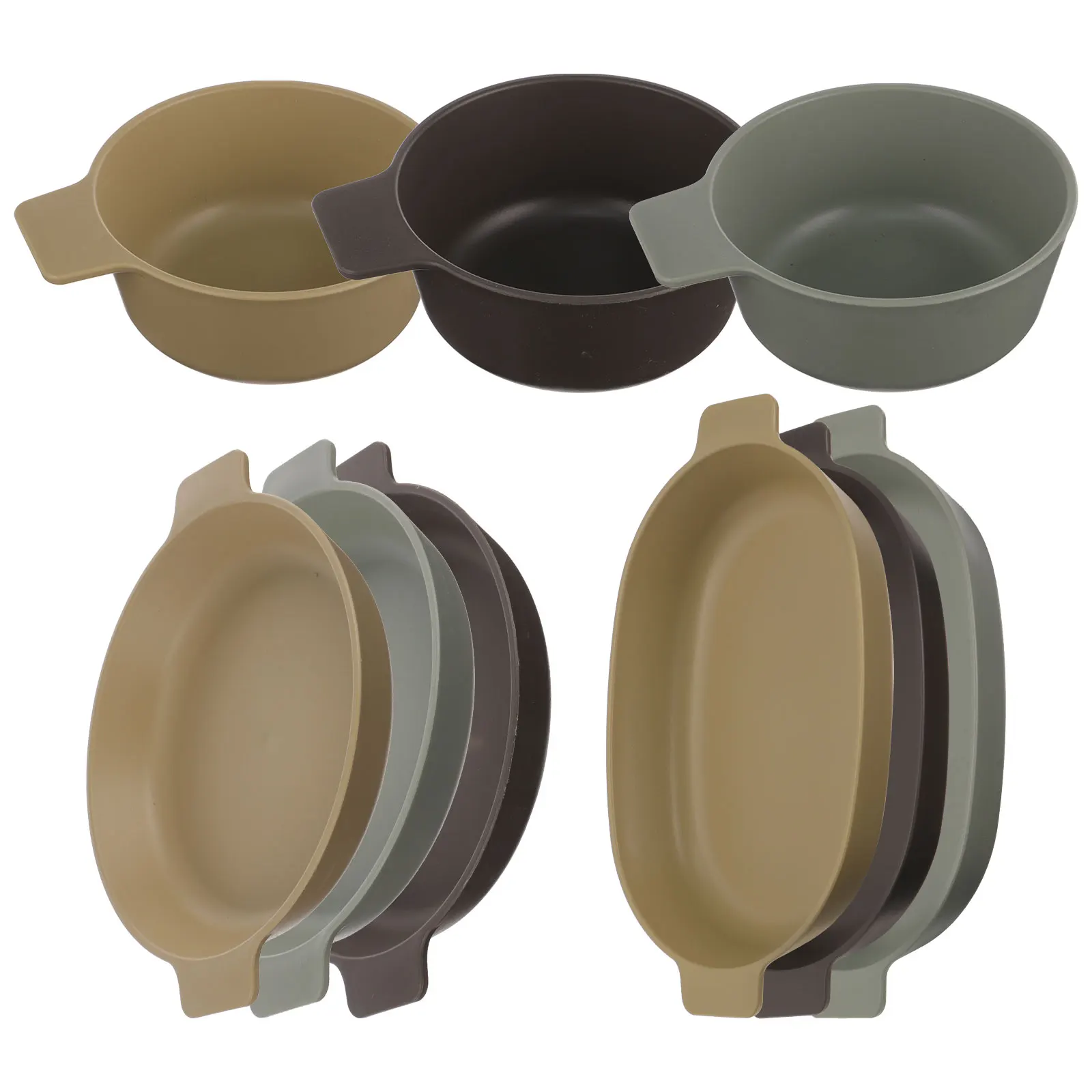 

Food Containers with Lids Portable Dish Set Outdoor Bowl Camping Plastic Kitchen