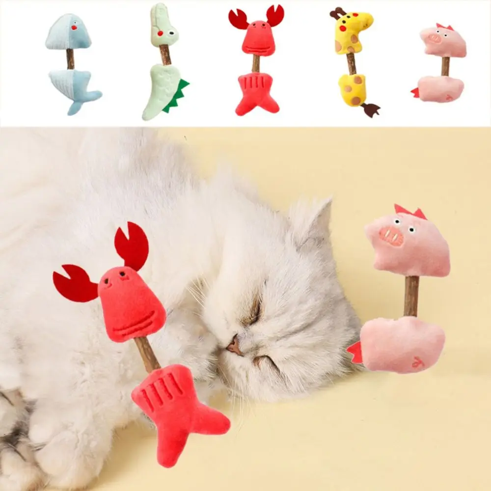 

Whale/Crocodile Cat Tooth Cleaning Doll Crayfish/Giraffe Shape Natural Cat Toys Molar Stick Bite Resistant Silvervine