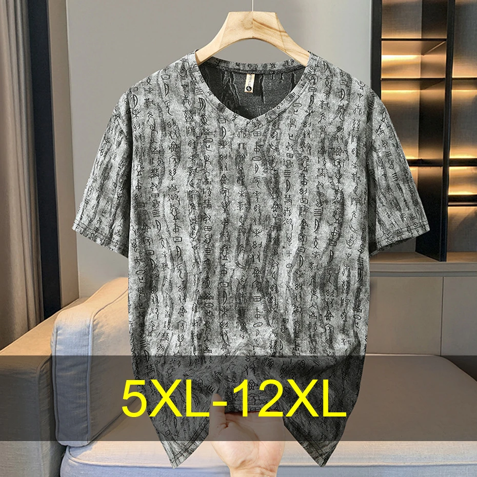 Vintage Tie-dye T-shirt Men Summer Short Sleeve T-shirts 10XL 12XL Plus Size Fashion Casual Tops Tees Male Big Size 12XL Tshirt
