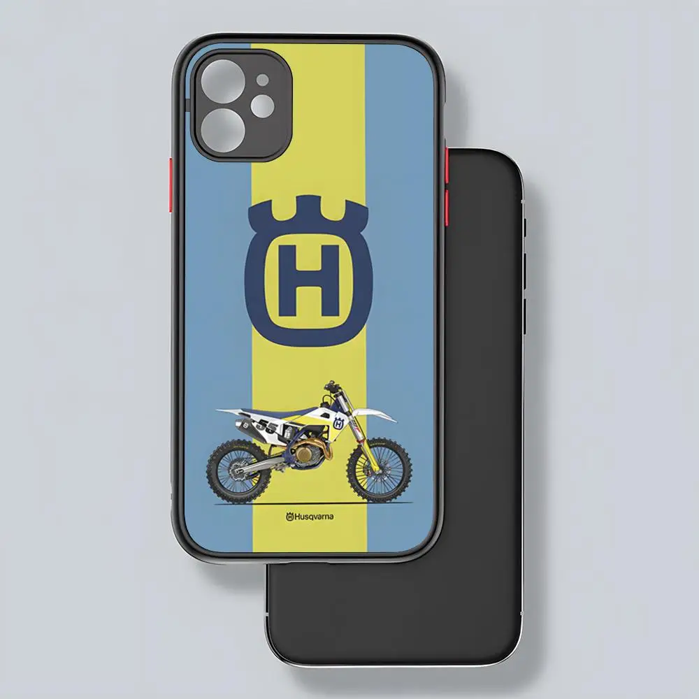 Motorcycle Brand Husqvarnas Phone Case Matte Transparent Back For IPhone 16 15 14 13 12 11 Pro Max X XR Mini Puls 7 8 Plus Cover