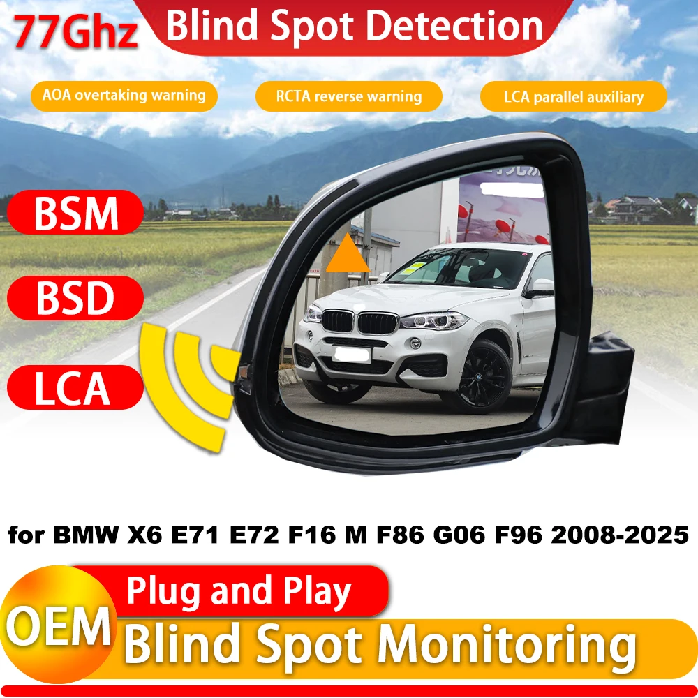 for BMW X6 E71 E72 F16 M F86 G06 F96 2008-2025 Blind Spot Monitoring Information Detection Assist System 77Ghz Millimeter Wave