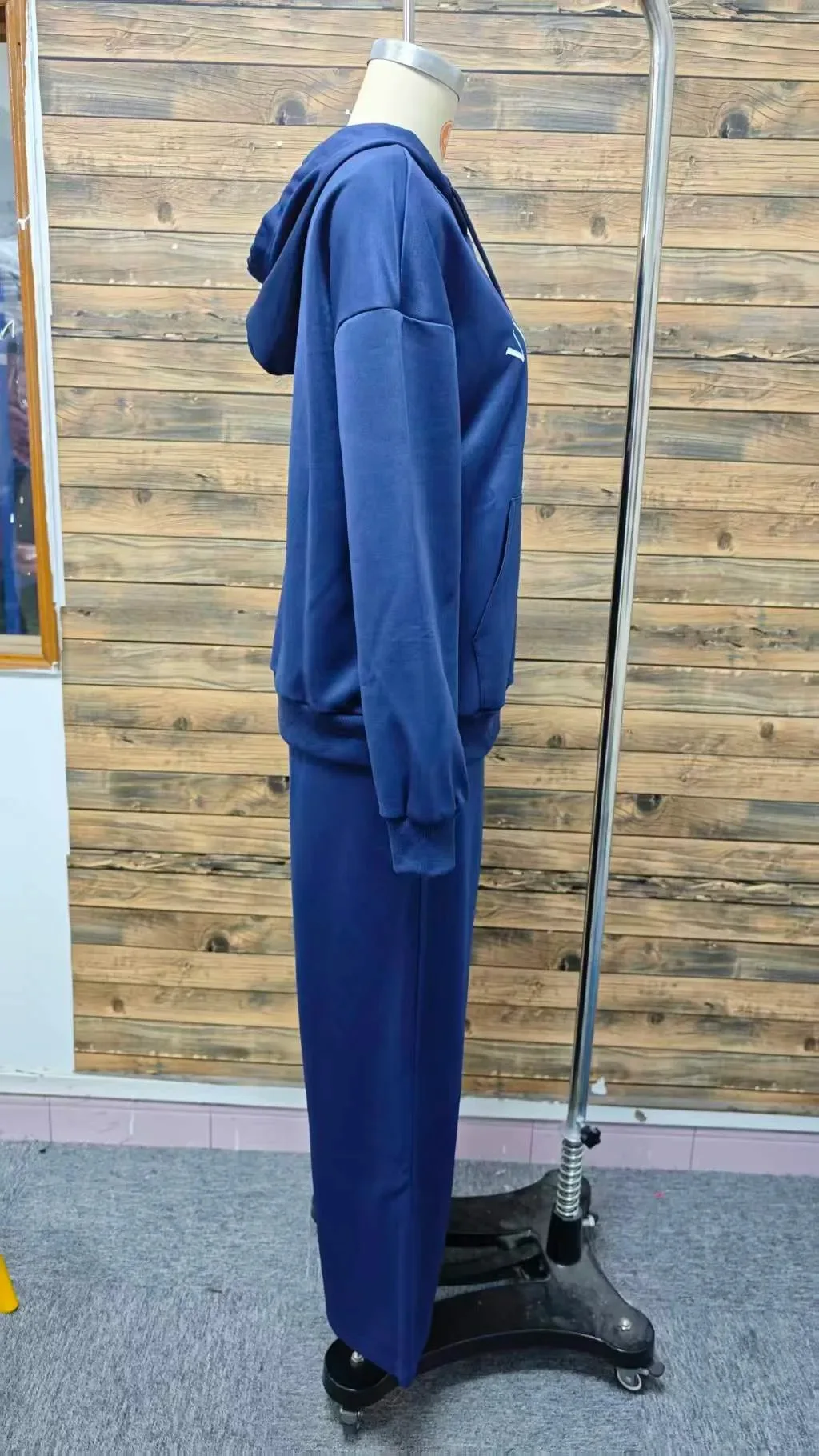 Women's Casual Letter Print Hooded Sweatshirt Set Long Sleeve Drawstring Hoodie Wide Leg Pants 2-Piece Tracksuit Outfit view 6