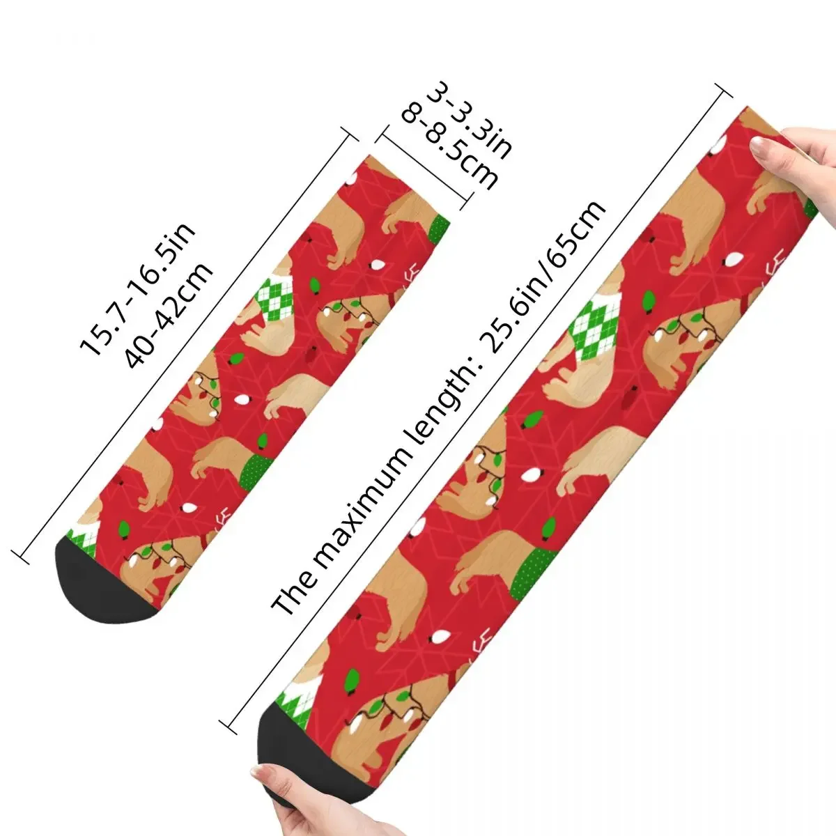 Chaussettes de Noël drôles pour hommes et femmes, chaussettes en élan respirantes, chien Golden Retriever, mode printemps, été, automne, hiver