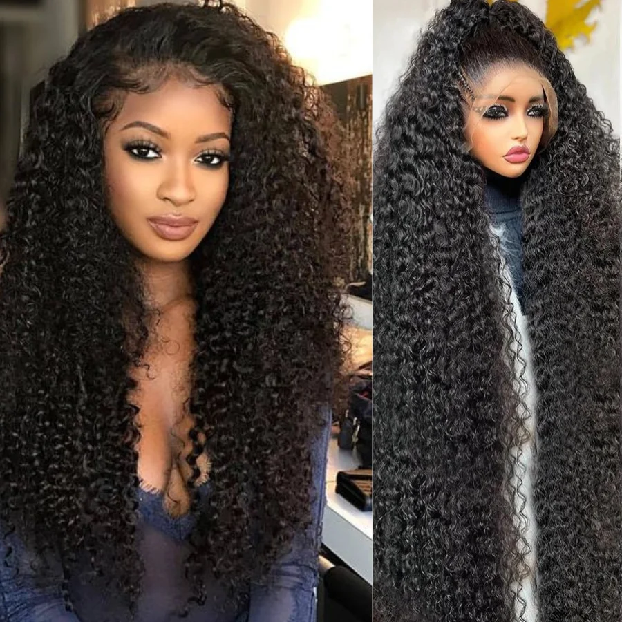 250 Density Deep Curly Human Hair Wigs Water Wave Wig U V part 100% Human Hair T part Lace Frontal Wigs For Women Gossip Choice