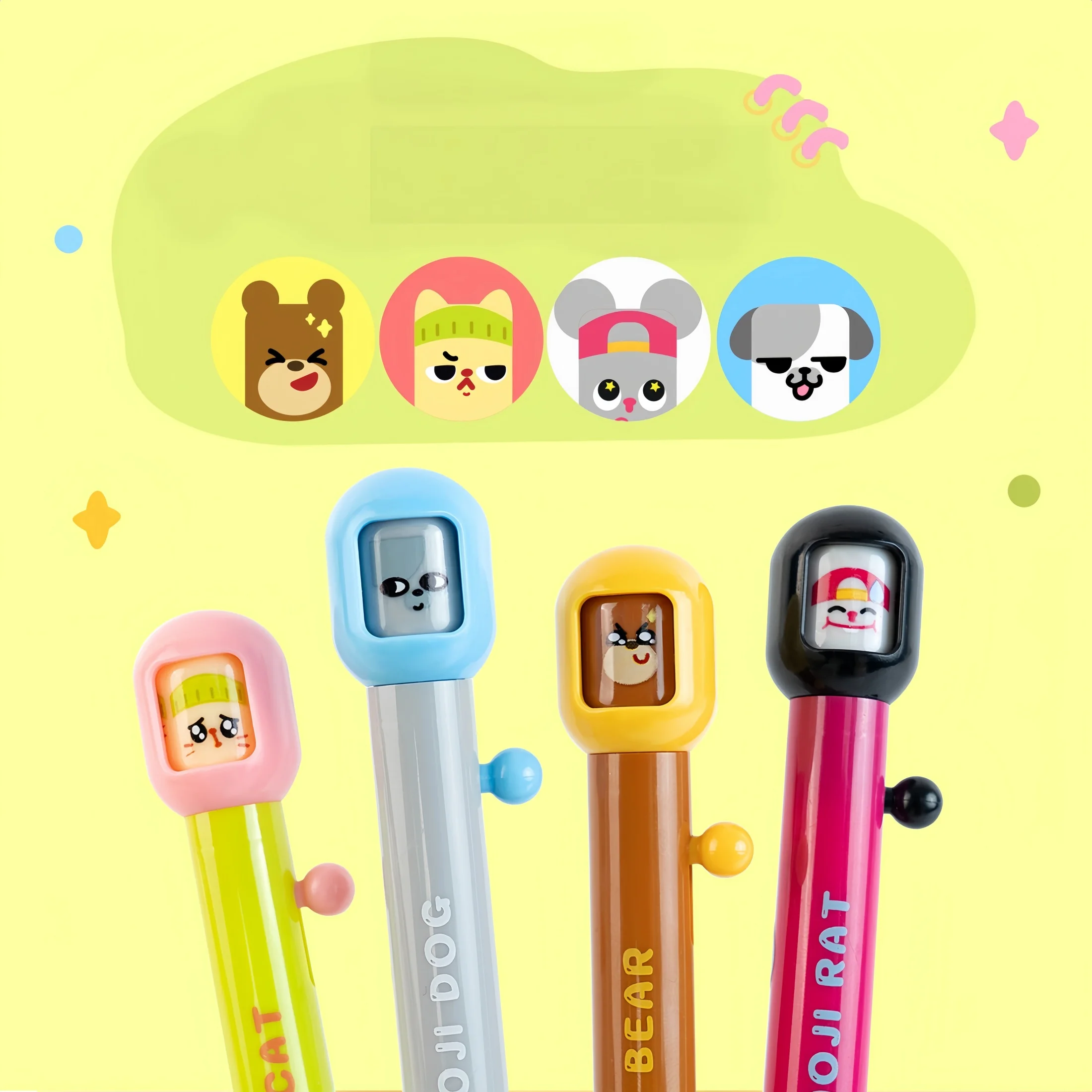 Cartoon Fun High-Value Novelty Face-Changing Pen for Students, Smooth Writing, Quick-Drying Gel Pen
