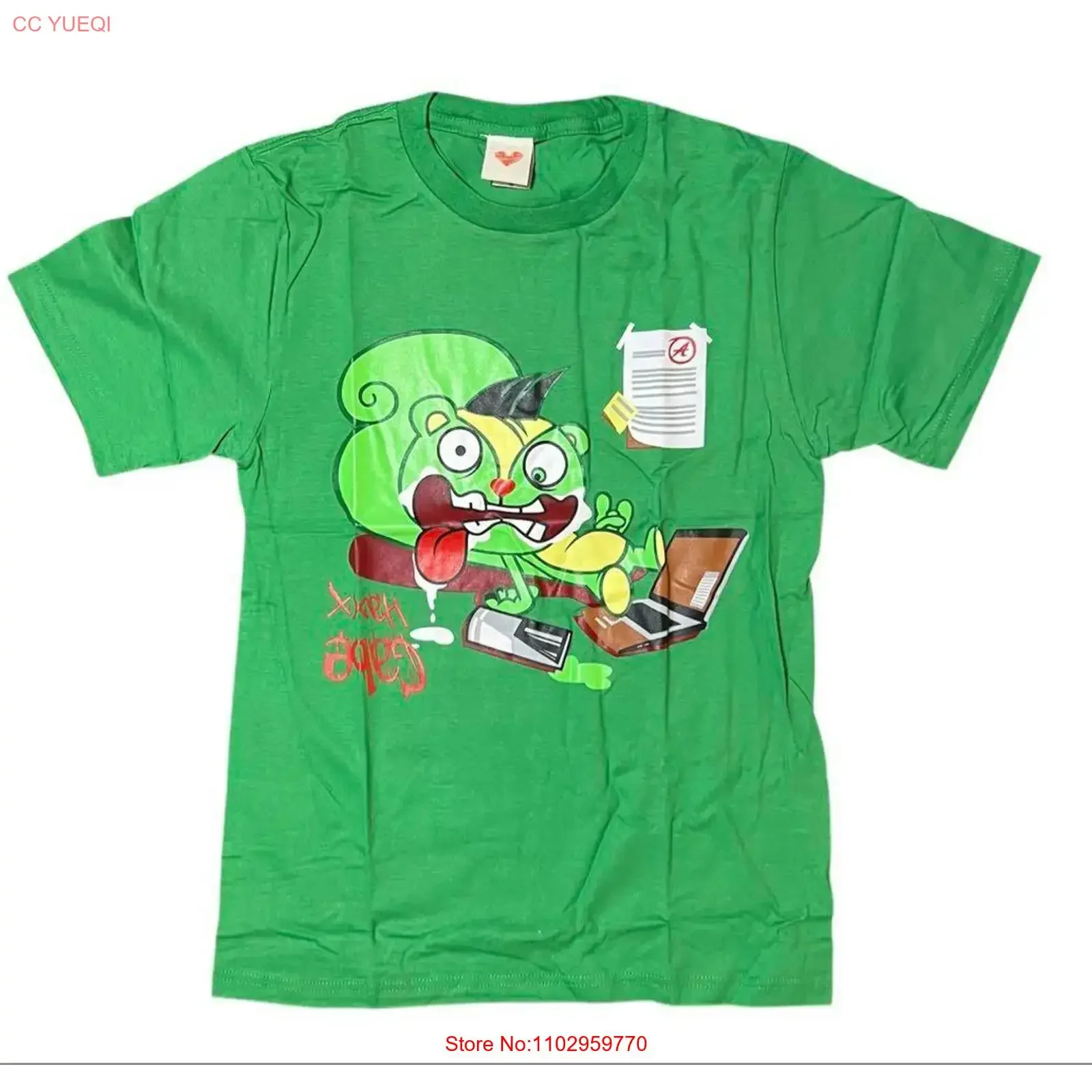 T-shirt décontracté Happy Tree Friends Nutty Funny Cartoon pour fans, tailles S à 5XL, style vintage délavé, streetwear tendance, légèrement doux