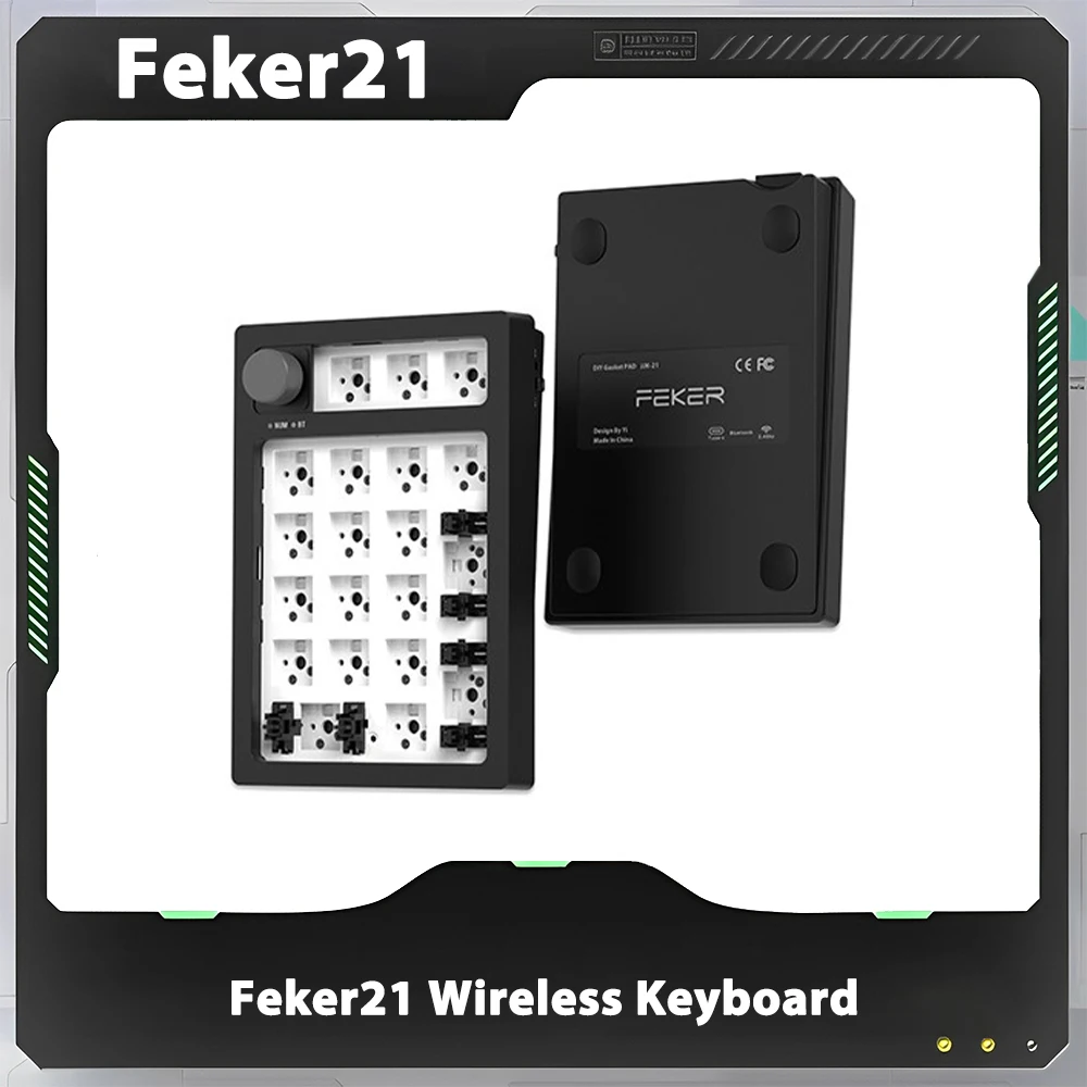 

Feker21 Mechanical Keyboard Kit Three Mode Gasket RGB Mini Wireless Keyboardd Hot Swap Customized Gaming Accessories Gift