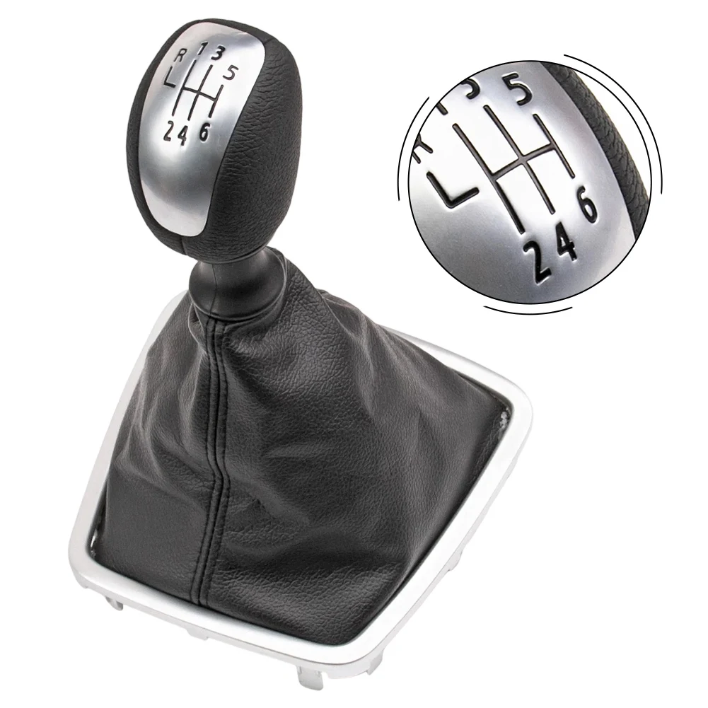 

Car Interior Upgrade Leather Shift Knob Accessory BLACK Comfortable Driving Experience Easy Installation Process