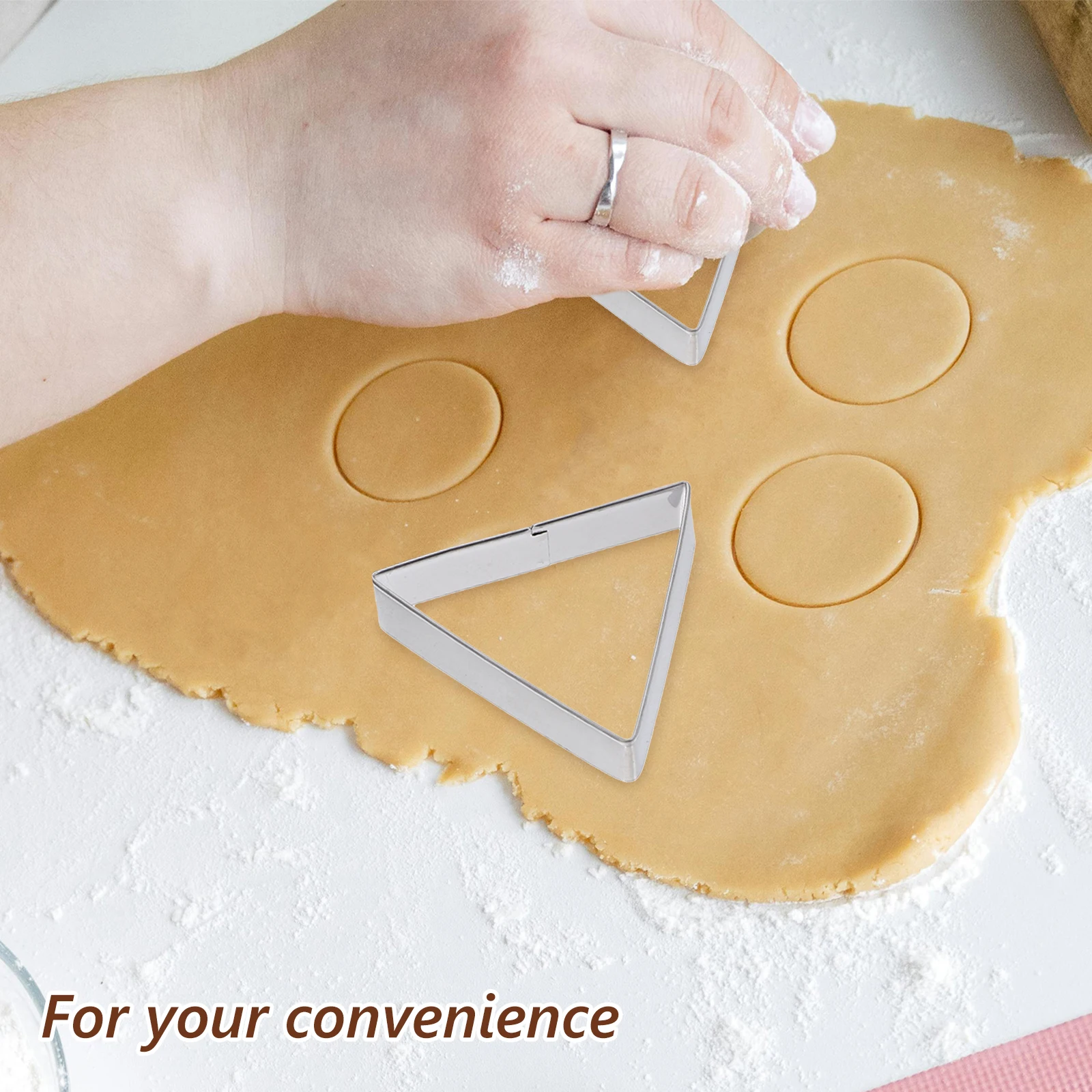 

10pcs Cookie Mold Stainless Steel Biscuits Mold Kitchen Baking Tool Triangle Shape Beer Cup Design Easy Clean For Home