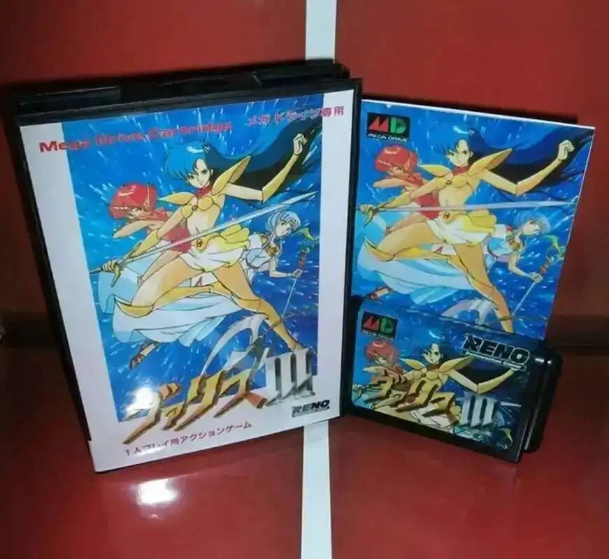 Tarjeta de juego Valis III con caja y manual para sistema Sega MD Megadrive Genesis de 16 bits