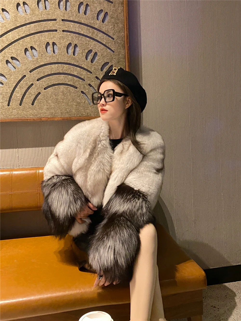 Natural Fox Fur Coat for Women, Plus Size, Real Silver Fox Fur Coat, Plush Jacket, Female Luxury, Winter