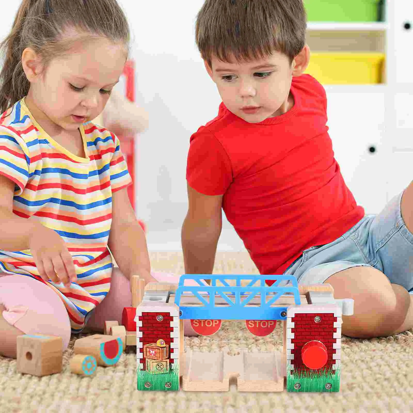 Train Track Accessories Wooden Railway Mini Kids Educational Toy Scene Prop Plastic