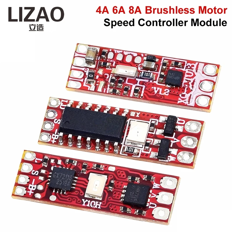 1S-3S 3.7V-8.4V Micro Brushless Motor Driver, 4A/6A/8A ESC Speed Controller Board for 1104/1106/1306/1407 Motors