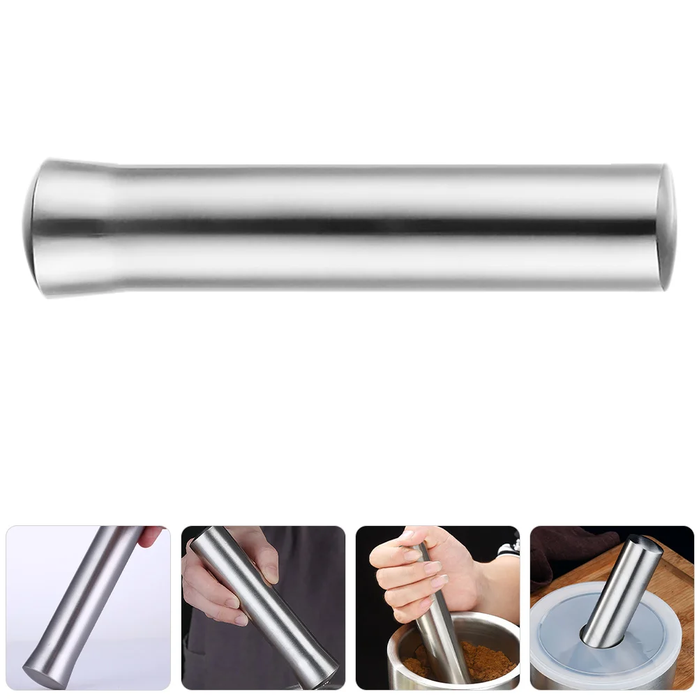 

Garlic Pestle Stainless Steel Rod Ergonomic Handle Wear Resistant Kitchen Gadget For Crushing Garlic Spice