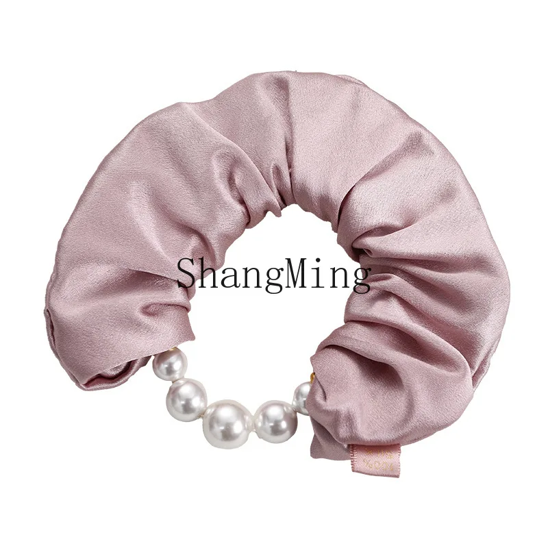 

PYH30 mmi silk pearl hair band women's low ponytail headband premium rubber band hair accessories satin