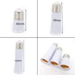 65mm 95mm 120mm E27 to E27 Extender Lamp Holder Base Bulb Extend Extension Socket Adapter LED Light Adapter Converter U26