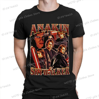 Men's Anakin Skywalker Graphic T-shirt Funny Nakin Skywalker Retro 90s Fans Gifts Tshirt Short Sleeve Crewneck Streetwear