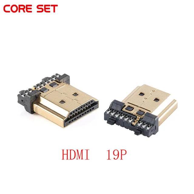 10 szt./2 szt. Złącze wtykowe HDMI 19P lutowane złączem męskim typu A-pozłacane HD 19PIN