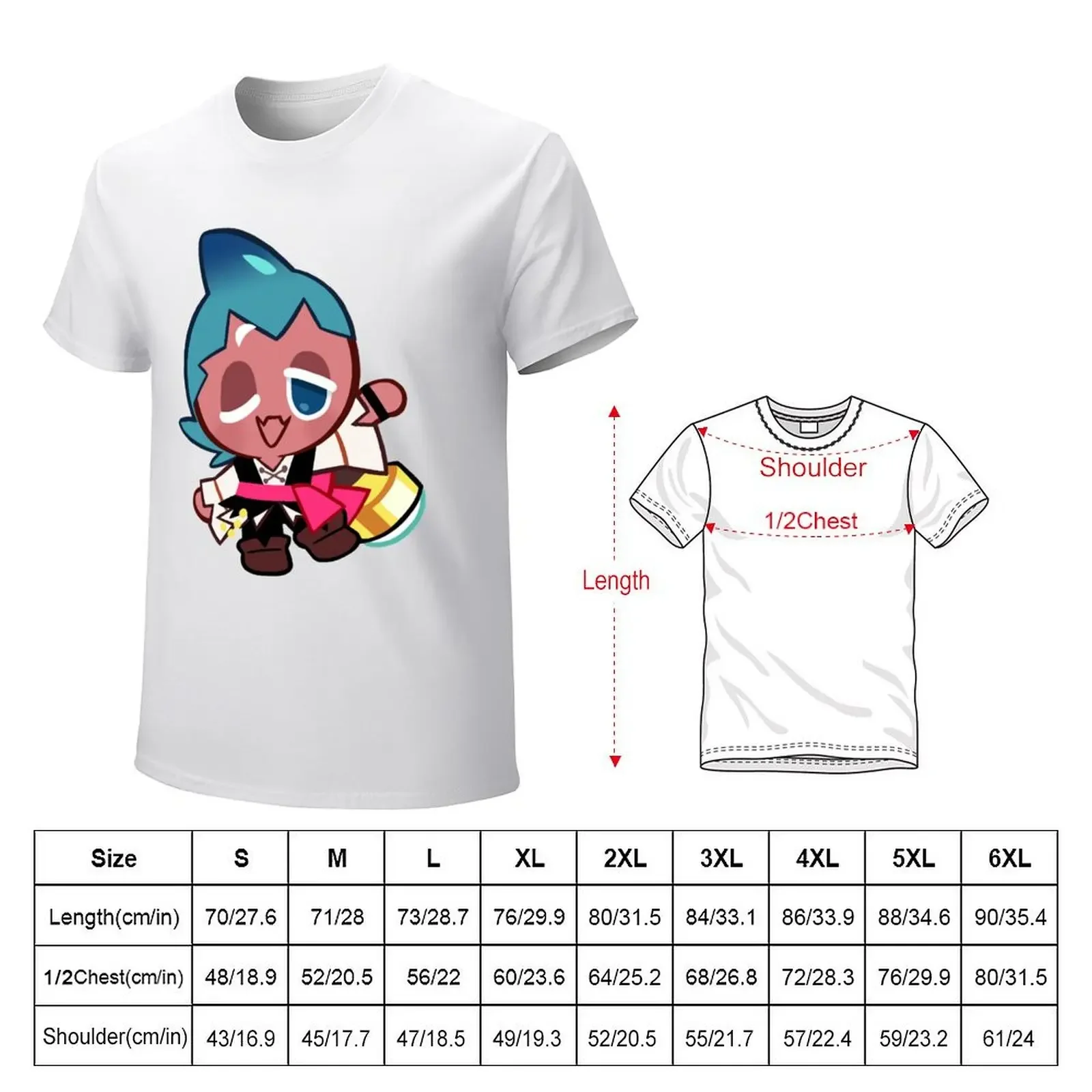 Sorbet Shark Cookie (Cookie Run Kingdom) T-Shirt vintage clothes summer top men clothings