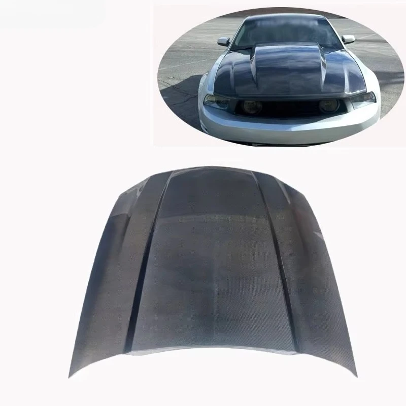 

New Carbon Fiber Hood for 2010-2012 for Cowl Functional Heat Extractor with Clips Bolt-On Installation Black
