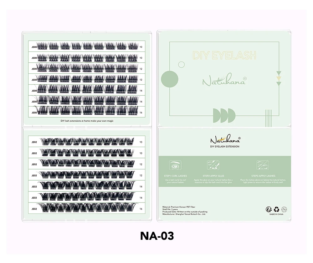 NATUHANA Cluster-Wimpern, DIY-Wimpernverlängerung, Mix-Stile, individuelle Wimperncluster mit Bindung und Pinzette für Selbstanwendungen – Detail 13