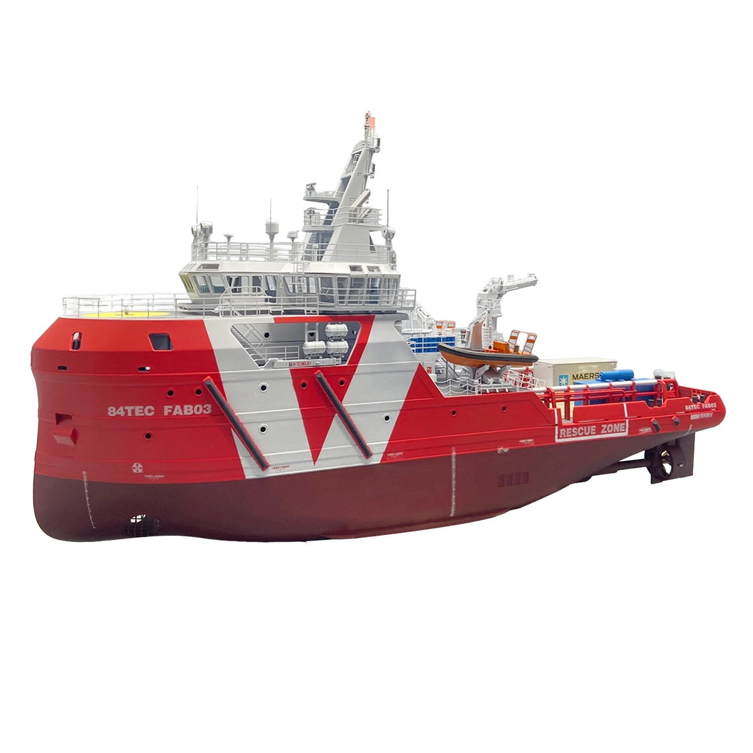 سفينة التحكم عن بعد 1/72 Fab Ocean Rescue Ship RTR Edition نموذج قارب العمل البحري العالمي التحكم عن بعد قارب لعبة مجسمة