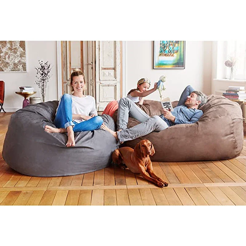 Micro gamuza Lazy Boy Bean bolsas de espuma de gran tamaño Love sac Bean bag cama