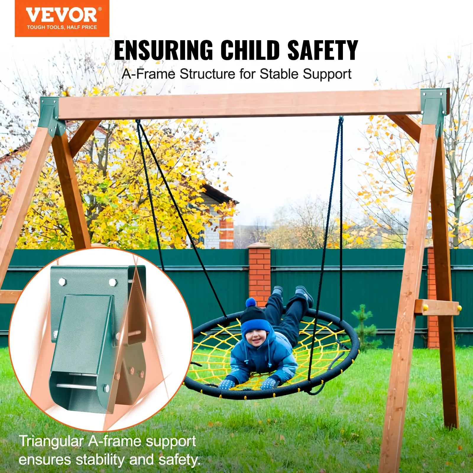 

A-Frame Middle Swing Set Brackets, Heavy Duty Carbon Steel Swing Set Hardware With Mounting Hardware, DIY Swing Set Bracket