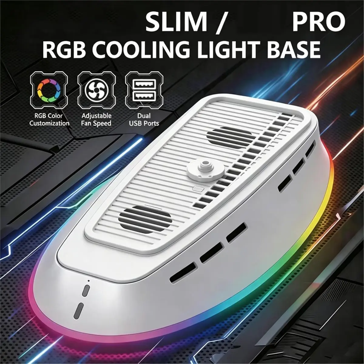 Dual Fan Cooling Station for for Slim/ Pro RGB Console Cooler High Efficiency USB Powered Gaming Accessories