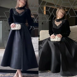 Customized Ball Mesprit Exquisite Simple V-neck A-line Evening Dresses Paillette Rhinestone S Anke Length Custom Dress Saudi Ar