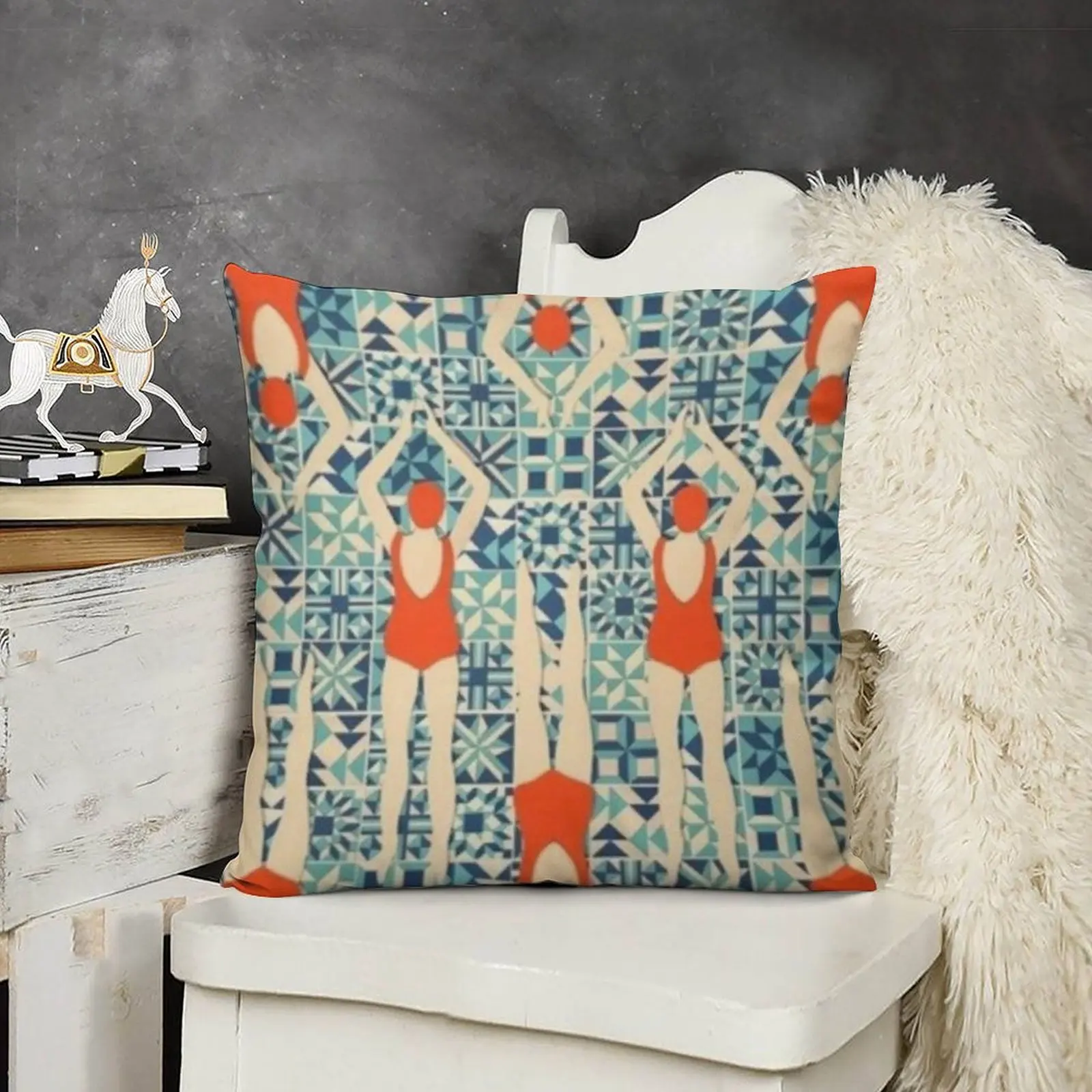 

Vintage Lady Swimmers Throw Pillow Christmas Pillowcase Sofa Cushions Covers Pillow Cases Pillowcases For Pillows pillow