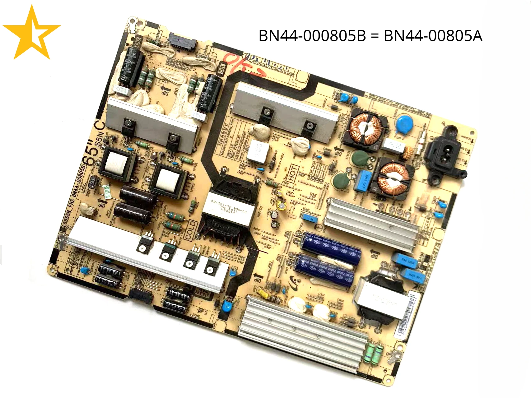 

BN44-00805B = BN44-00805A L65E5N_FHS Power Supply Board is for UA65JU5900JXXZ UA65JU6000KPXD UN65JU6400FXZA TV accessories